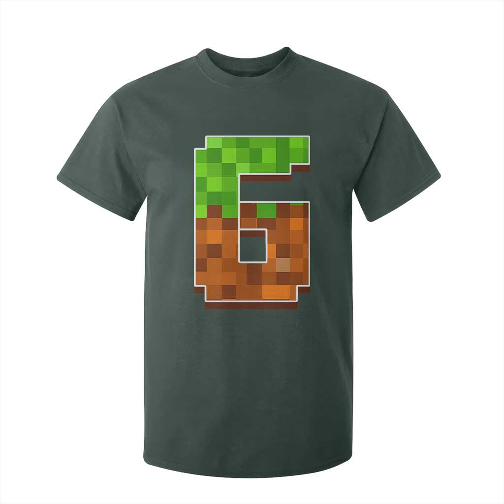 Number 6 T Shirt For Kid Game Matching 67 Meme Costume 6th Birthday 6 Years TS10 Dark Forest Green Print Your Wear