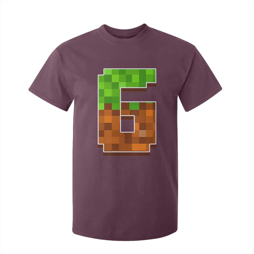Number 6 T Shirt For Kid Game Matching 67 Meme Costume 6th Birthday 6 Years TS10 Maroon Print Your Wear