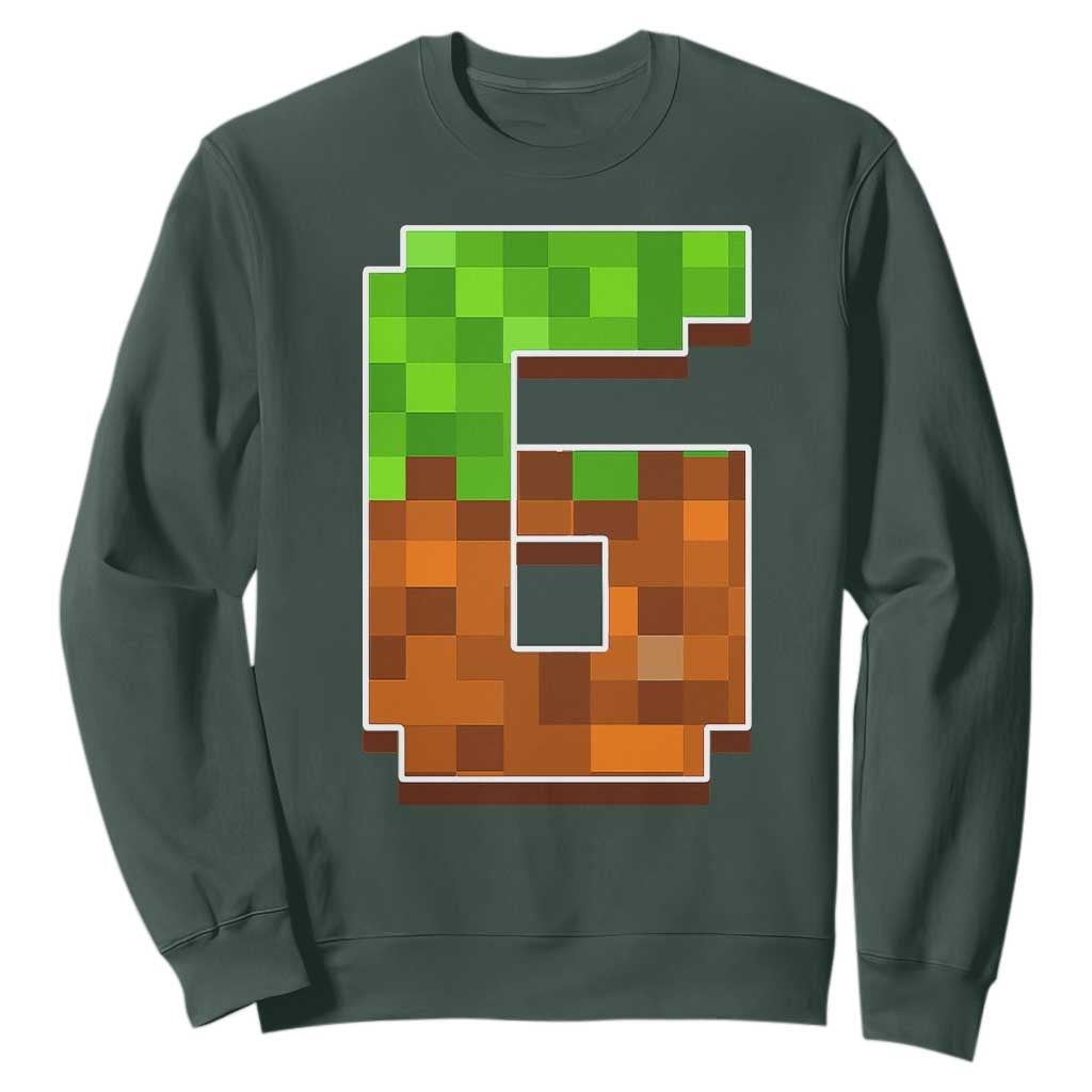 Number 6 Sweatshirt Game Matching 67 Meme Costume 6th Birthday 6 Years TS10 Dark Forest Green Print Your Wear