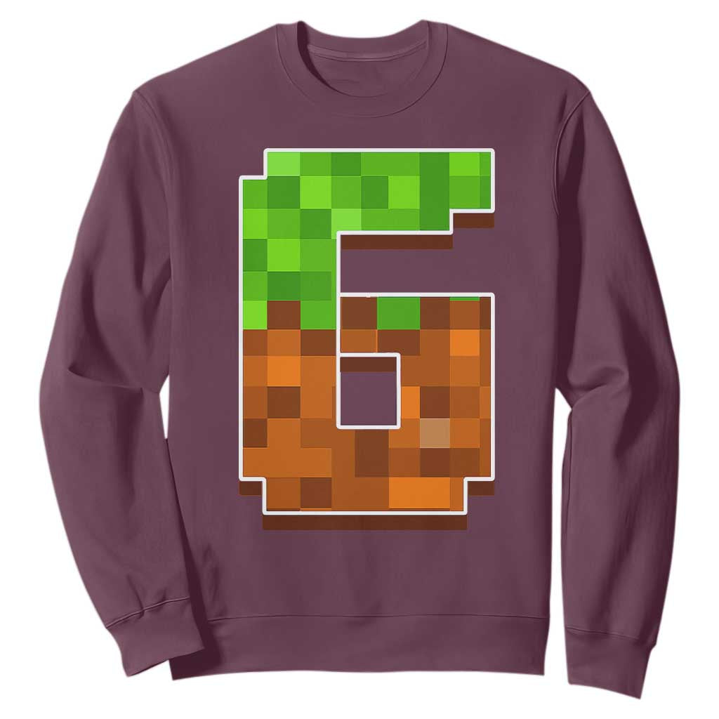 Number 6 Sweatshirt Game Matching 67 Meme Costume 6th Birthday 6 Years TS10 Maroon Print Your Wear