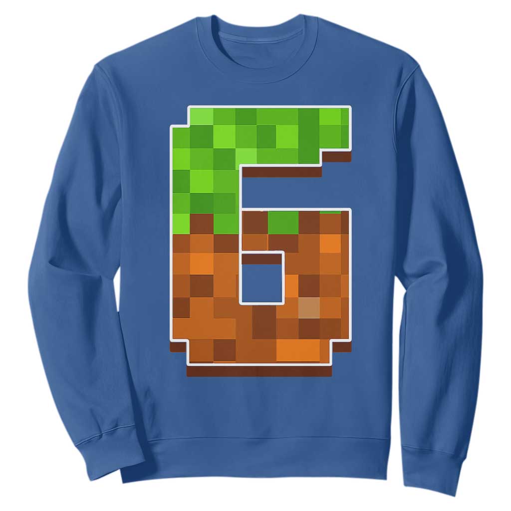 Number 6 Sweatshirt Game Matching 67 Meme Costume 6th Birthday 6 Years TS10 Royal Blue Print Your Wear