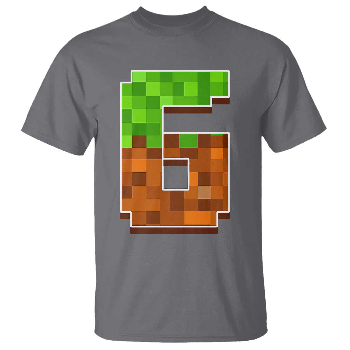 Number 6 T Shirt Game Matching 67 Meme Costume 6th Birthday 6 Years TS10 Charcoal Print Your Wear