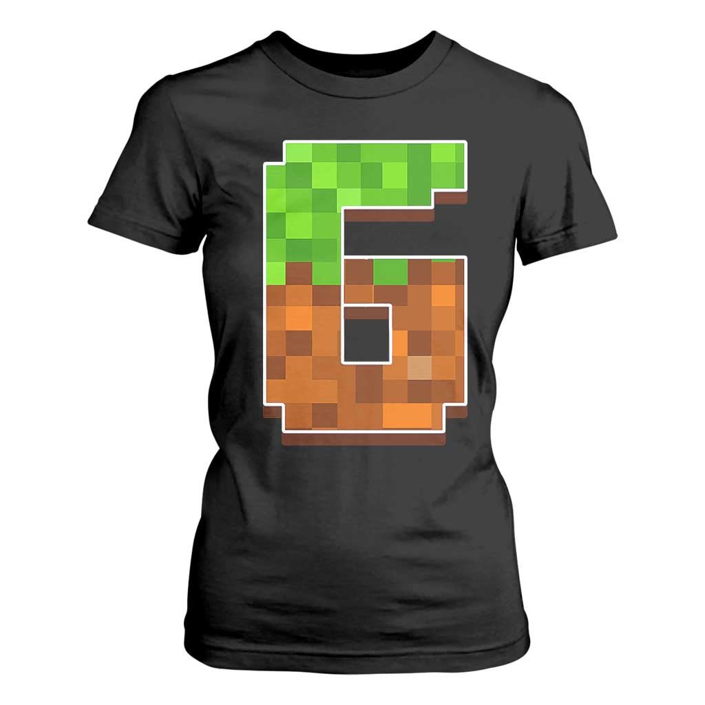 Number 6 T Shirt For Women Game Matching 67 Meme Costume 6th Birthday 6 Years TS10 Black Print Your Wear
