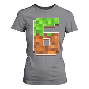 Number 6 T Shirt For Women Game Matching 67 Meme Costume 6th Birthday 6 Years TS10 Charcoal Print Your Wear