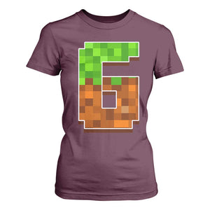 Number 6 T Shirt For Women Game Matching 67 Meme Costume 6th Birthday 6 Years TS10 Maroon Print Your Wear