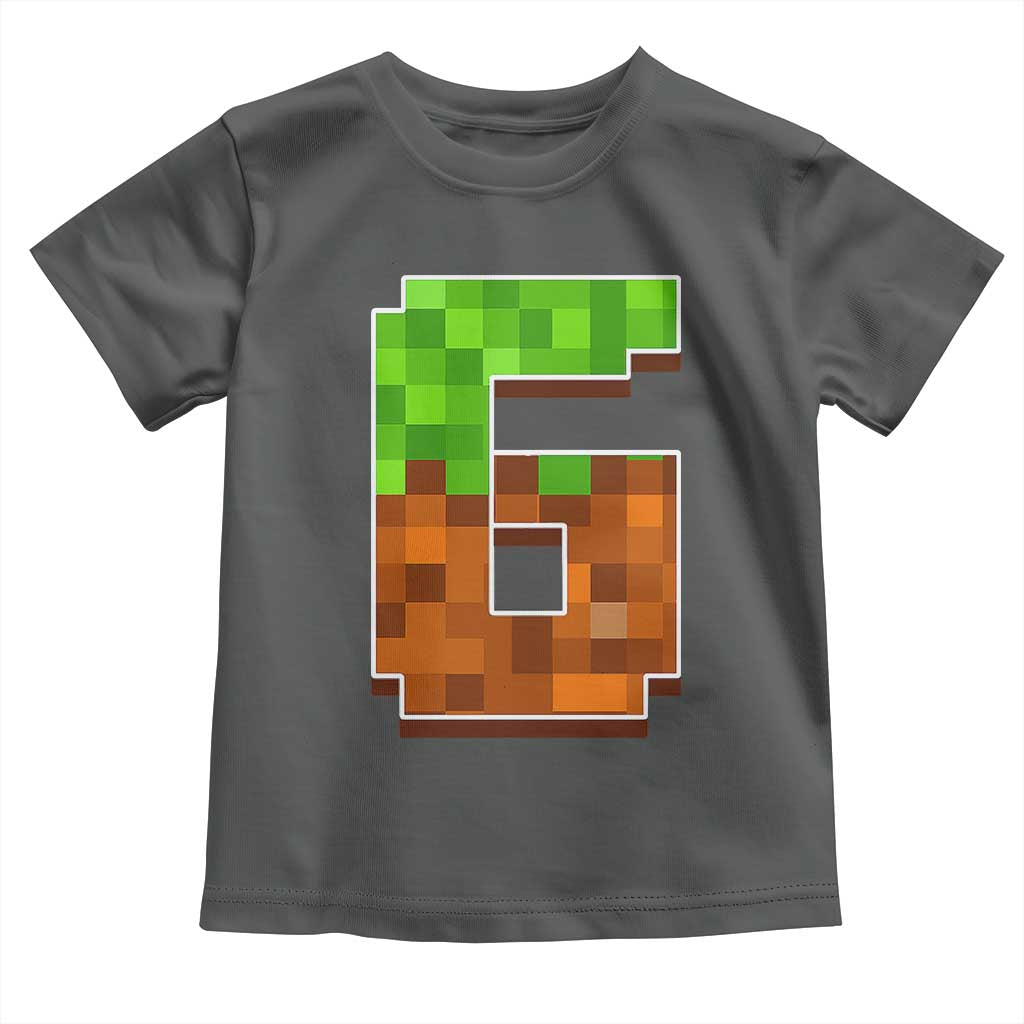 Number 6 Toddler T Shirt Game Matching 67 Meme Costume 6th Birthday 6 Years TS10 Dark Heather Print Your Wear