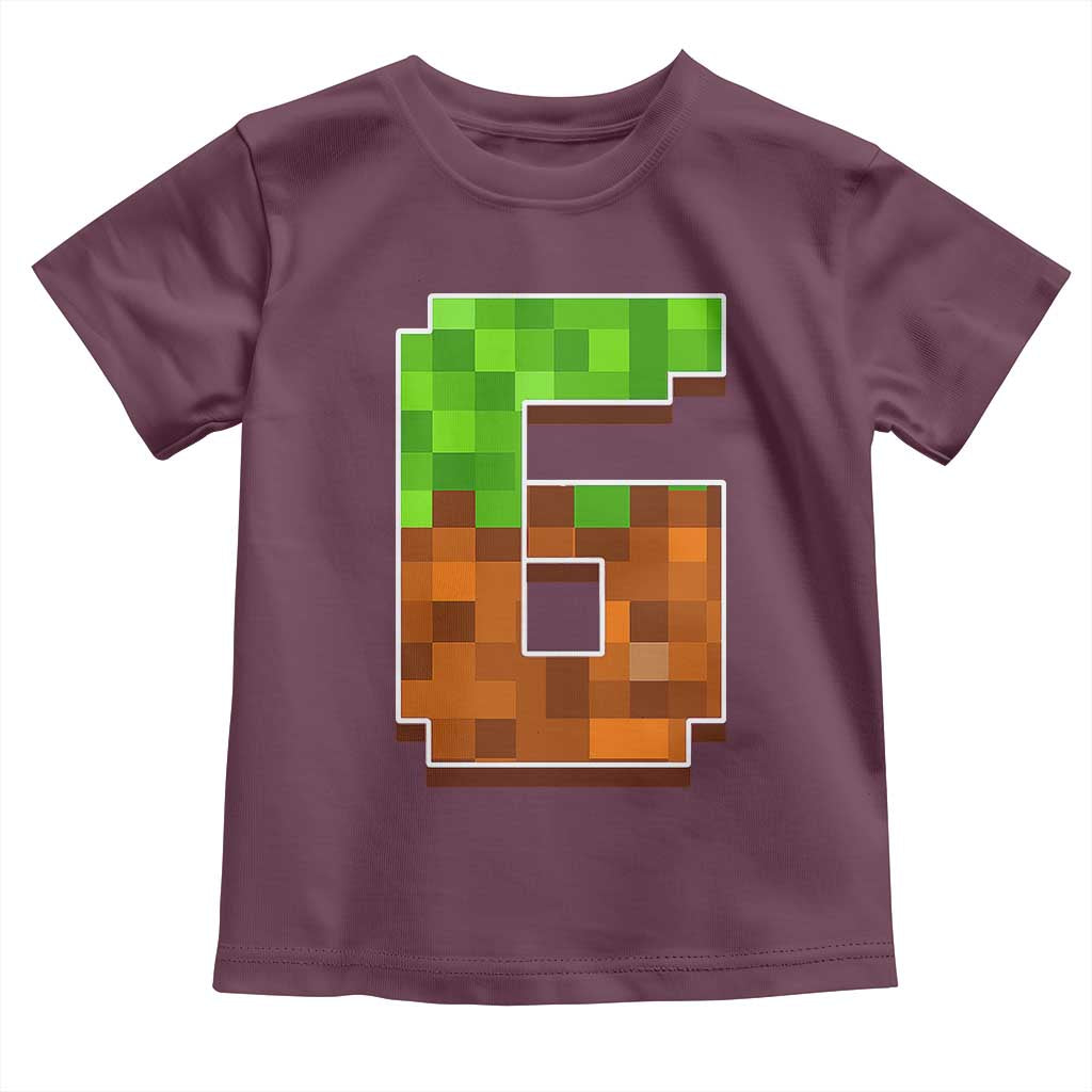 Number 6 Toddler T Shirt Game Matching 67 Meme Costume 6th Birthday 6 Years TS10 Maroon Print Your Wear