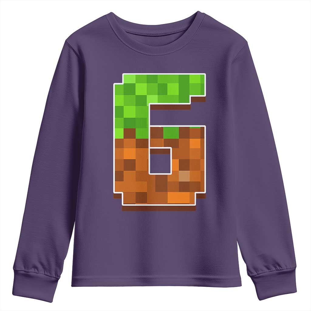 Number 6 Youth Sweatshirt Game Matching 67 Meme Costume 6th Birthday 6 Years TS10 Purple Print Your Wear