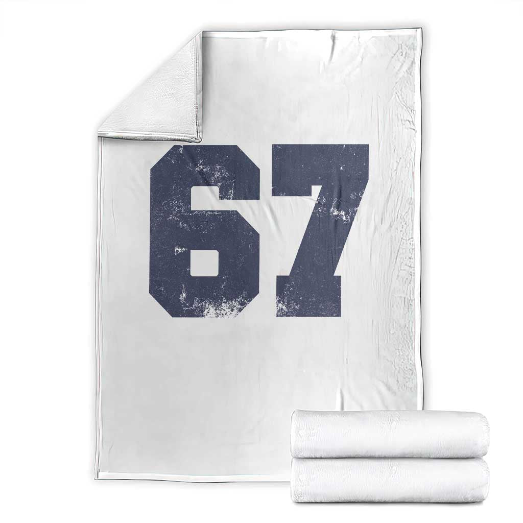 Number 67 Throw Blanket Numbered Uniform Sports Jersey Team 67th Birthday TS10 White Print Your Wear