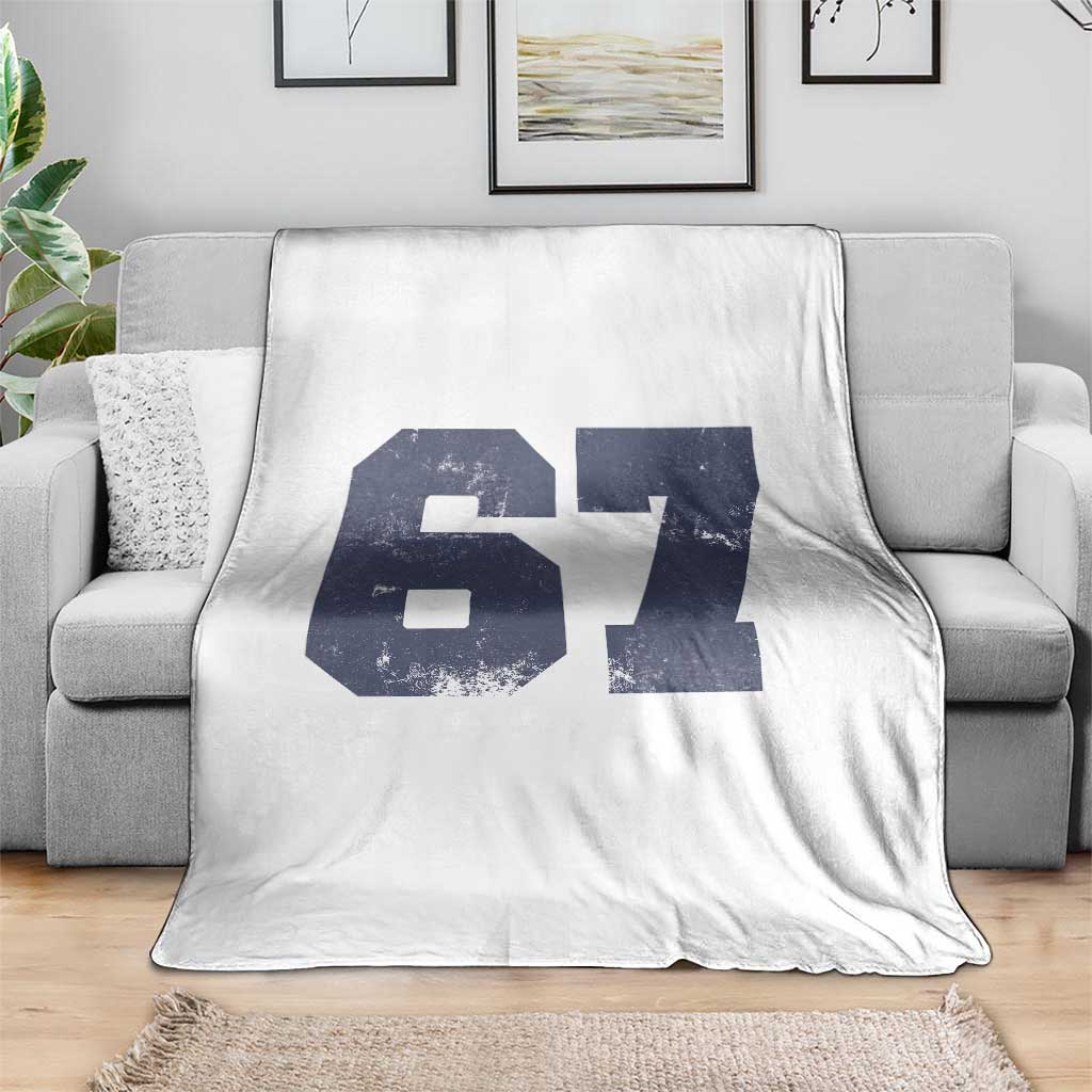 Number 67 Throw Blanket Numbered Uniform Sports Jersey Team 67th Birthday TS10 Print Your Wear