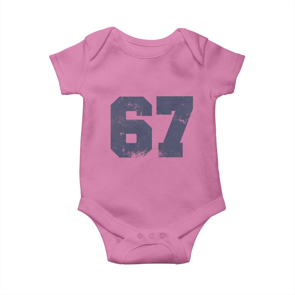 Number 67 Baby Onesie Numbered Uniform Sports Jersey Team 67th Birthday TS10 Azalea Print Your Wear