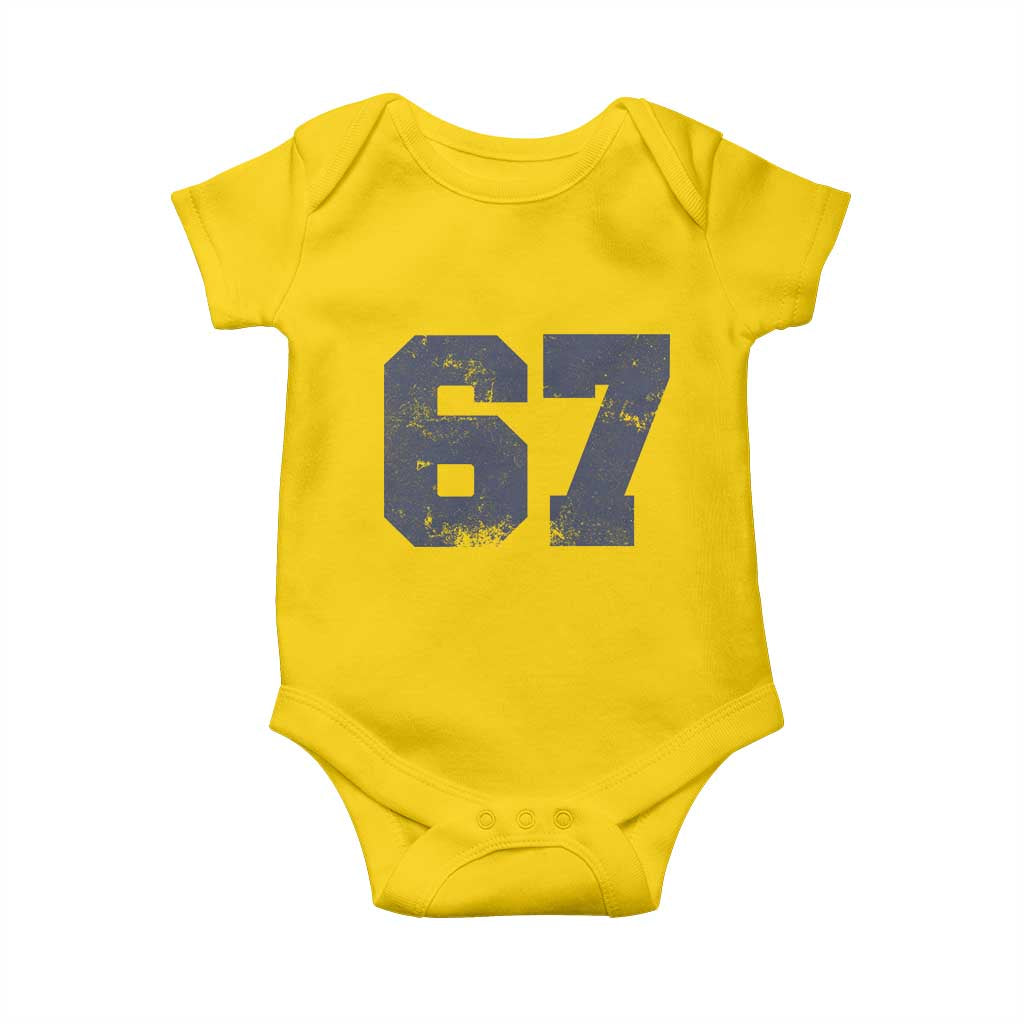 Number 67 Baby Onesie Numbered Uniform Sports Jersey Team 67th Birthday TS10 Daisy Print Your Wear