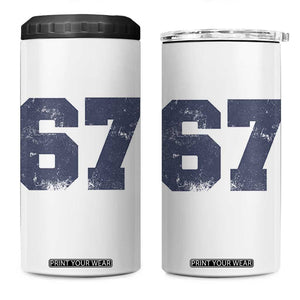 Number 67 4 in 1 Can Cooler Tumbler Numbered Uniform Sports Jersey Team 67th Birthday TS10 One Size: 16 oz White Print Your Wear