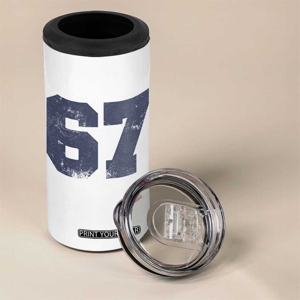 Number 67 4 in 1 Can Cooler Tumbler Numbered Uniform Sports Jersey Team 67th Birthday TS10 Print Your Wear