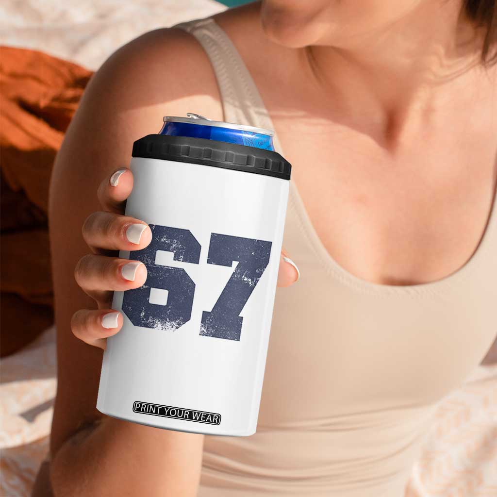 Number 67 4 in 1 Can Cooler Tumbler Numbered Uniform Sports Jersey Team 67th Birthday TS10 Print Your Wear