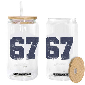 Number 67 Glass Can Numbered Uniform Sports Jersey Team 67th Birthday TS10 Print Your Wear