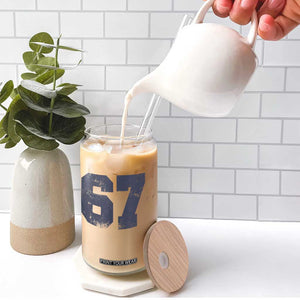 Number 67 Glass Can Numbered Uniform Sports Jersey Team 67th Birthday TS10 Print Your Wear