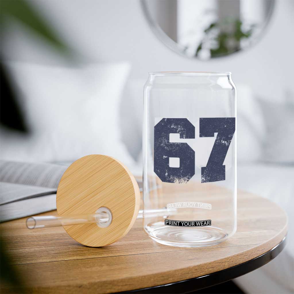 Number 67 Glass Can Numbered Uniform Sports Jersey Team 67th Birthday TS10 Print Your Wear