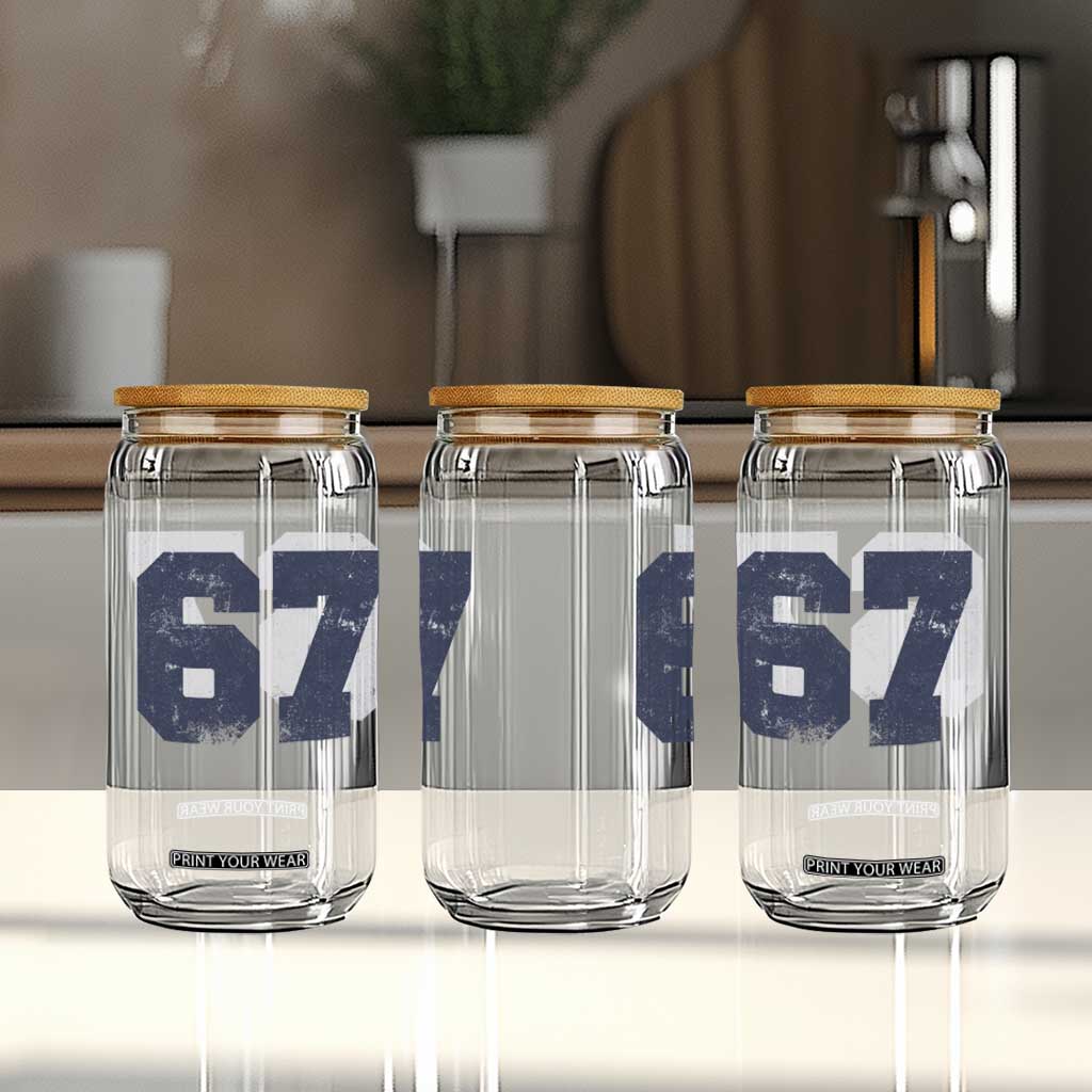 Number 67 Glass Can Numbered Uniform Sports Jersey Team 67th Birthday TS10 Print Your Wear