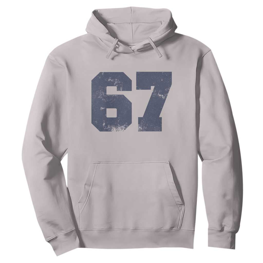 Number 67 Hoodie Numbered Uniform Sports Jersey Team 67th Birthday TS10 Ice Gray Print Your Wear