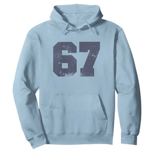 Number 67 Hoodie Numbered Uniform Sports Jersey Team 67th Birthday TS10 Light Blue Print Your Wear