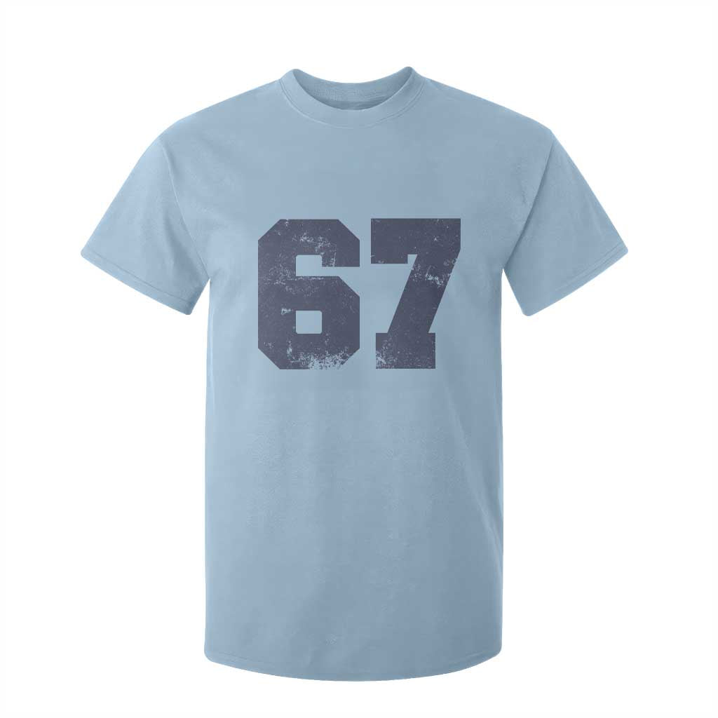 Number 67 T Shirt For Kid Numbered Uniform Sports Jersey Team 67th Birthday TS10 Light Blue Print Your Wear