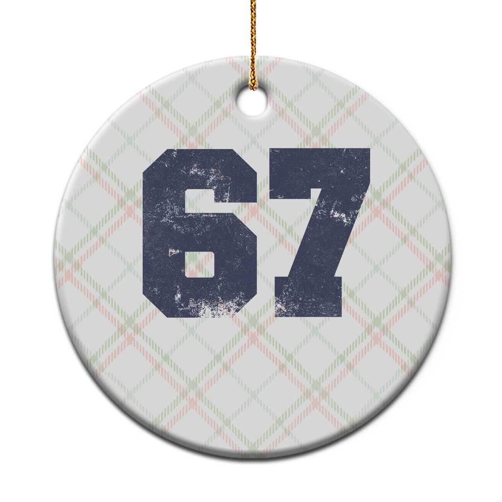 Number 67 Ceramic Ornament Numbered Uniform Sports Jersey Team 67th Birthday TS10 1pc Christmas Plaid Print Your Wear