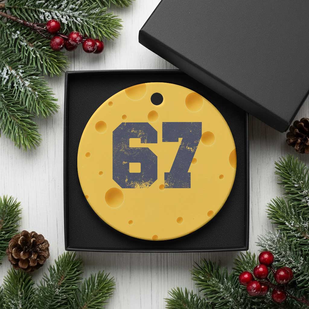 Number 67 Ceramic Ornament Numbered Uniform Sports Jersey Team 67th Birthday TS10 1pc Yellow Cheese Print Your Wear