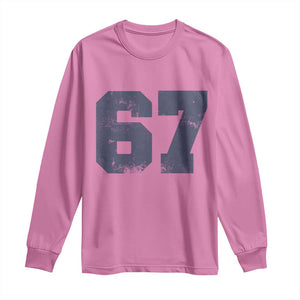 Number 67 Long Sleeve Shirt Numbered Uniform Sports Jersey Team 67th Birthday TS10 Azalea Print Your Wear