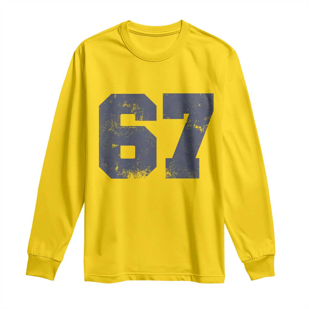 Number 67 Long Sleeve Shirt Numbered Uniform Sports Jersey Team 67th Birthday TS10 Daisy Print Your Wear