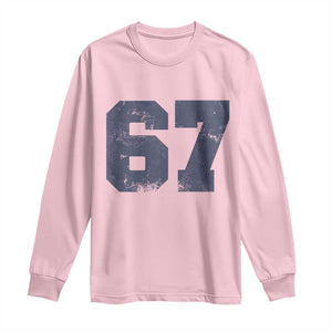 Number 67 Long Sleeve Shirt Numbered Uniform Sports Jersey Team 67th Birthday TS10 Light Pink Print Your Wear