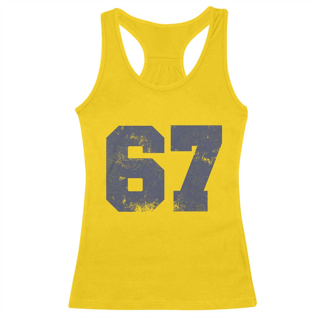 Number 67 Racerback Tank Top Numbered Uniform Sports Jersey Team 67th Birthday TS10 Daisy Print Your Wear
