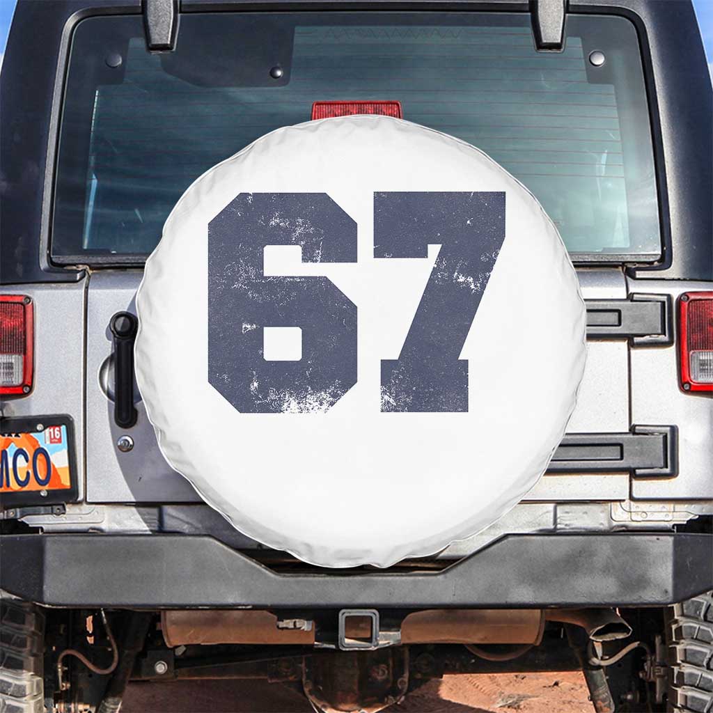 Number 67 Spare Tire Cover Numbered Uniform Sports Jersey Team 67th Birthday TS10 No hole White Print Your Wear