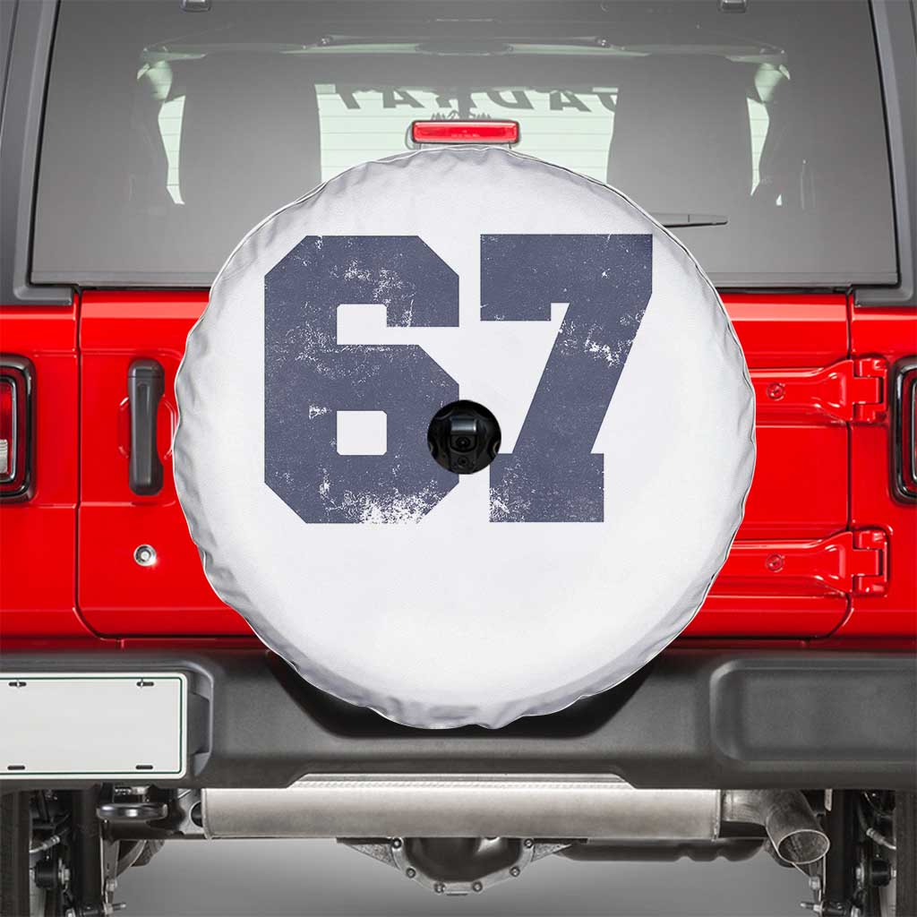 Number 67 Spare Tire Cover Numbered Uniform Sports Jersey Team 67th Birthday TS10 White Print Your Wear