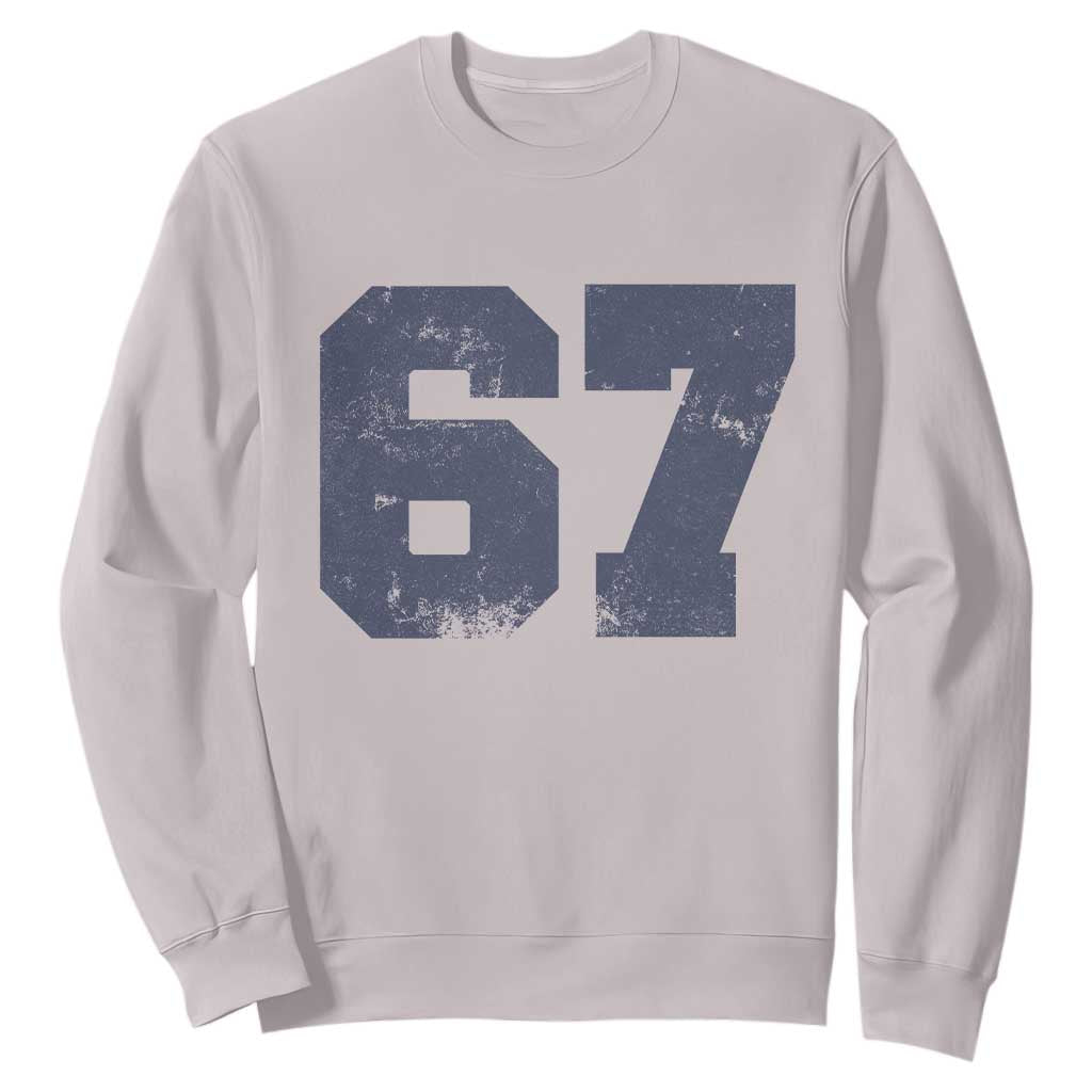 Number 67 Sweatshirt Numbered Uniform Sports Jersey Team 67th Birthday TS10 Ice Gray Print Your Wear