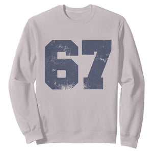 Number 67 Sweatshirt Numbered Uniform Sports Jersey Team 67th Birthday TS10 Ice Gray Print Your Wear