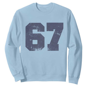 Number 67 Sweatshirt Numbered Uniform Sports Jersey Team 67th Birthday TS10 Light Blue Print Your Wear