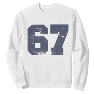 Number 67 Sweatshirt Numbered Uniform Sports Jersey Team 67th Birthday TS10 White Print Your Wear