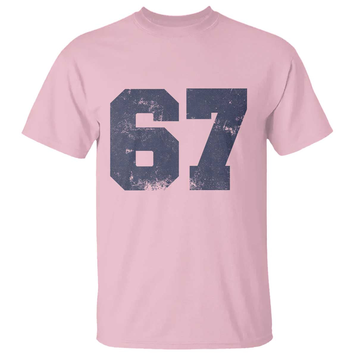 Number 67 T Shirt Numbered Uniform Sports Jersey Team 67th Birthday TS10 Light Pink Print Your Wear