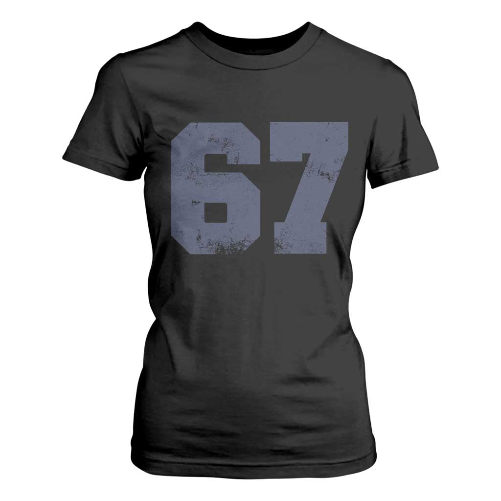 Number 67 T Shirt For Women Numbered Uniform Sports Jersey Team 67th Birthday TS10 Black Print Your Wear