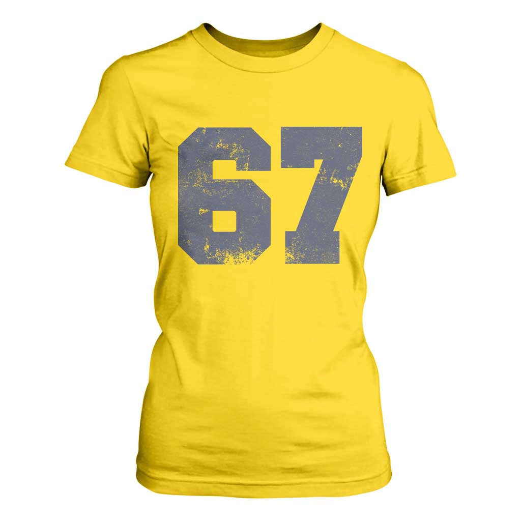Number 67 T Shirt For Women Numbered Uniform Sports Jersey Team 67th Birthday TS10 Daisy Print Your Wear
