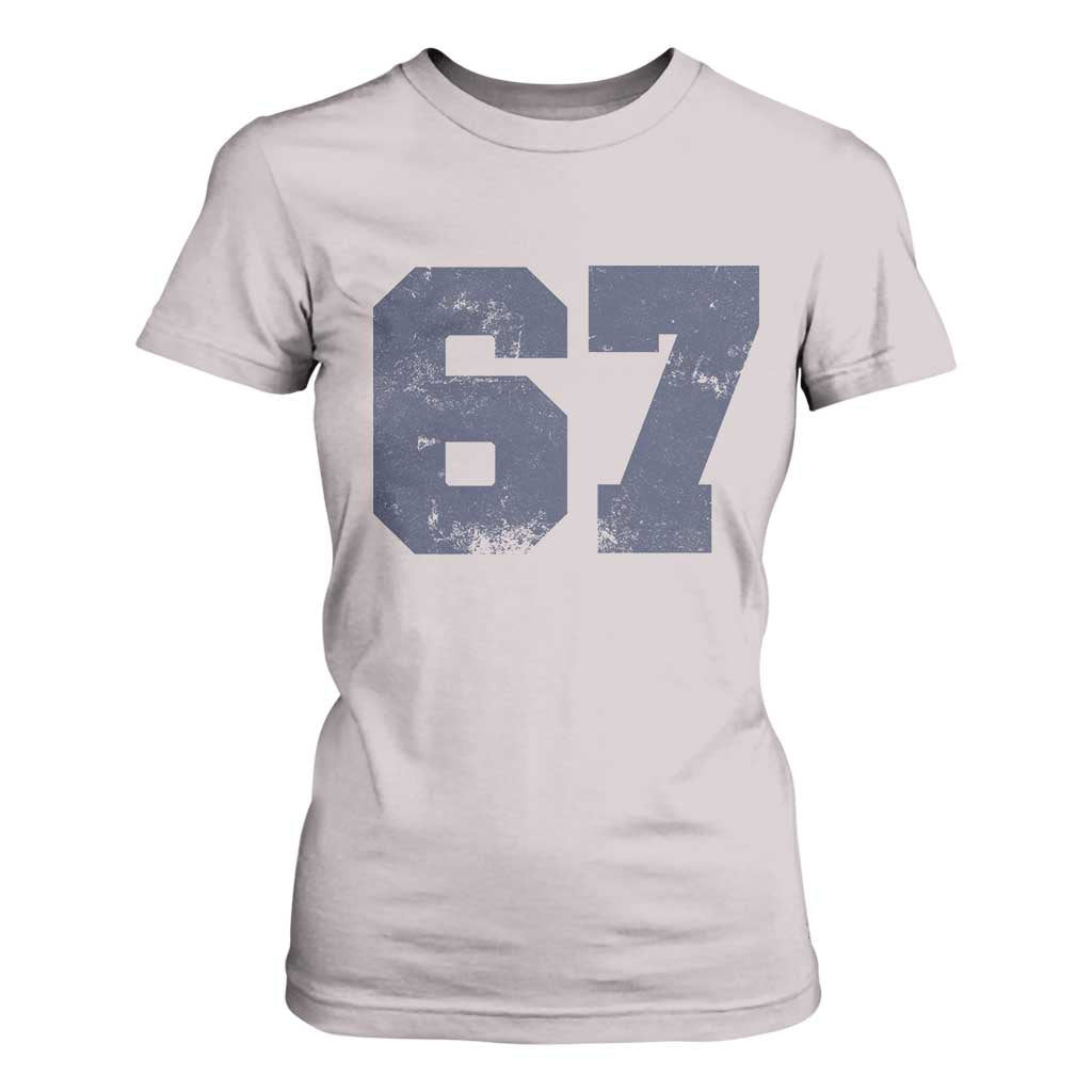 Number 67 T Shirt For Women Numbered Uniform Sports Jersey Team 67th Birthday TS10 Ice Gray Print Your Wear