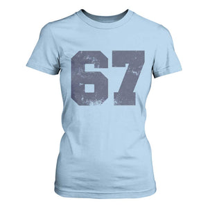 Number 67 T Shirt For Women Numbered Uniform Sports Jersey Team 67th Birthday TS10 Light Blue Print Your Wear