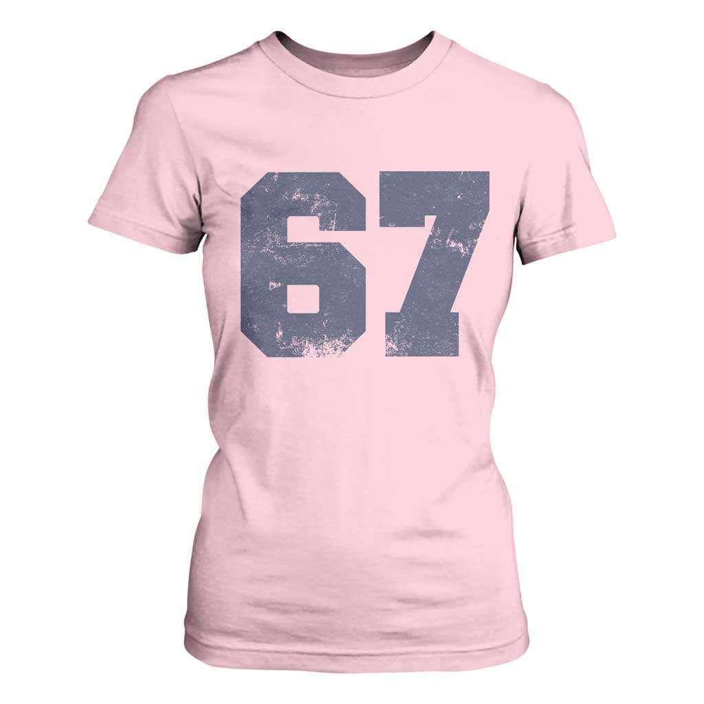 Number 67 T Shirt For Women Numbered Uniform Sports Jersey Team 67th Birthday TS10 Light Pink Print Your Wear
