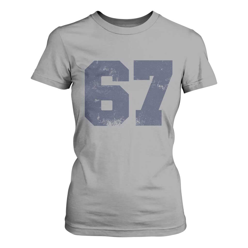Number 67 T Shirt For Women Numbered Uniform Sports Jersey Team 67th Birthday TS10 Sport Gray Print Your Wear