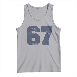 Number 67 Tank Top Numbered Uniform Sports Jersey Team 67th Birthday TS10 Athletic Heather Print Your Wear