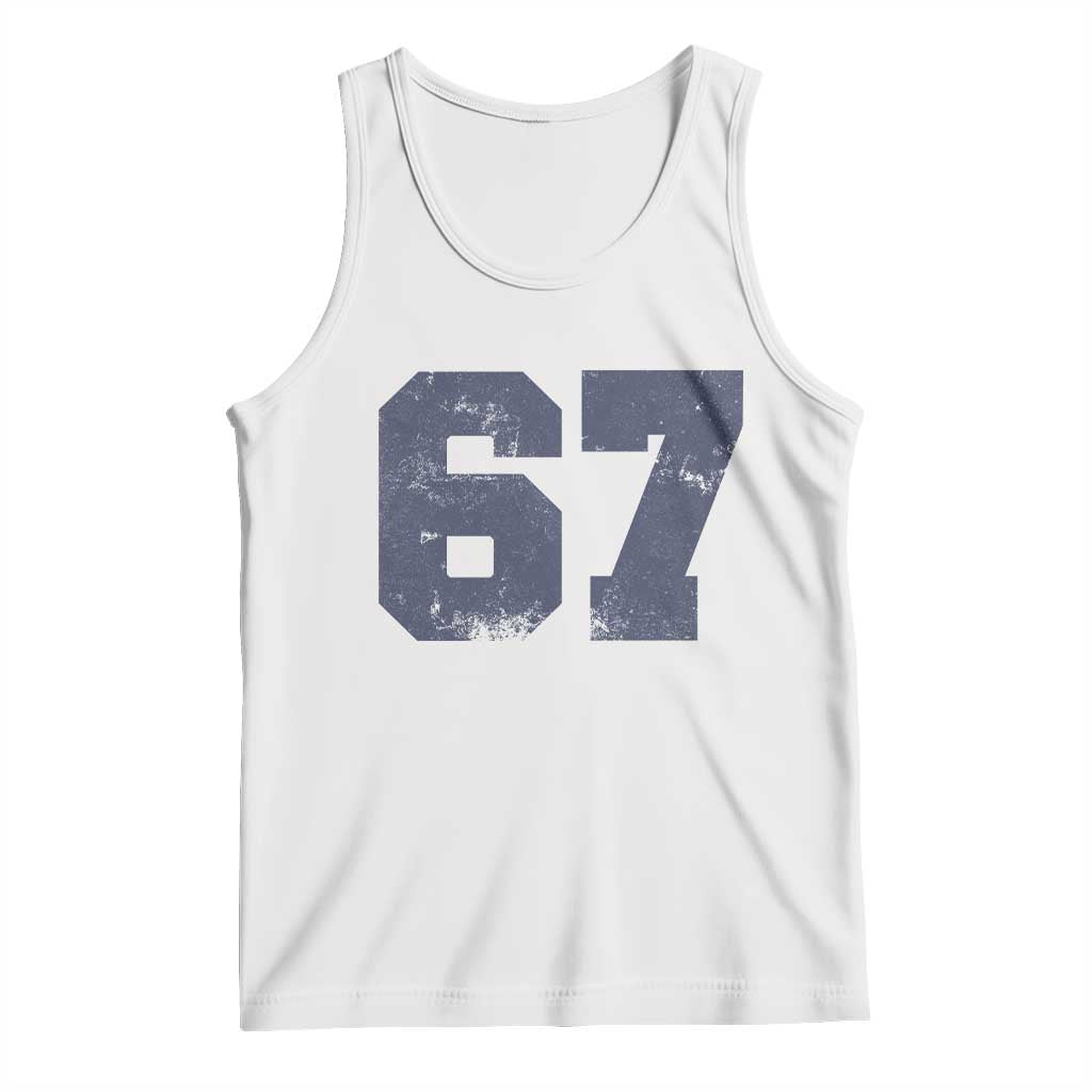Number 67 Tank Top Numbered Uniform Sports Jersey Team 67th Birthday TS10 White Print Your Wear