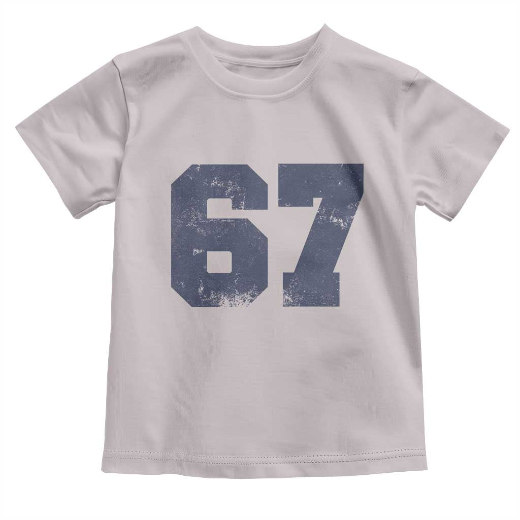 Number 67 Toddler T Shirt Numbered Uniform Sports Jersey Team 67th Birthday TS10 Ice Gray Print Your Wear