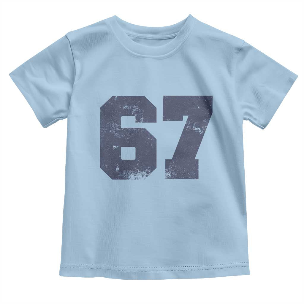 Number 67 Toddler T Shirt Numbered Uniform Sports Jersey Team 67th Birthday TS10 Light Blue Print Your Wear