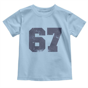Number 67 Toddler T Shirt Numbered Uniform Sports Jersey Team 67th Birthday TS10 Light Blue Print Your Wear
